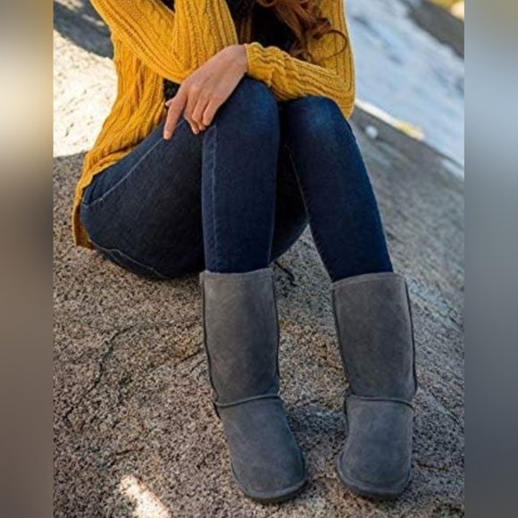 Bearpaw NeverWet Suede Leather/Sheepskin Shearling Gray Women's Boots US 9 - Picture 16 of 16